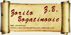 Zorilo Bogatinović vizit kartica